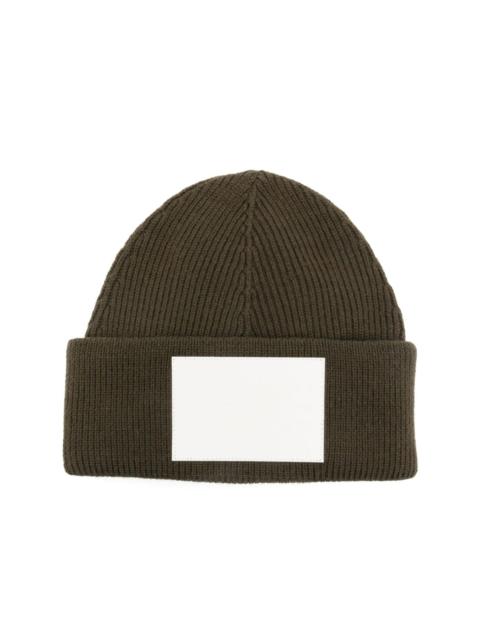 numbers-motif knitted beanie