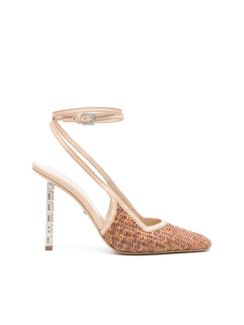 100mm GCDS Cube monogram-raffia pumps