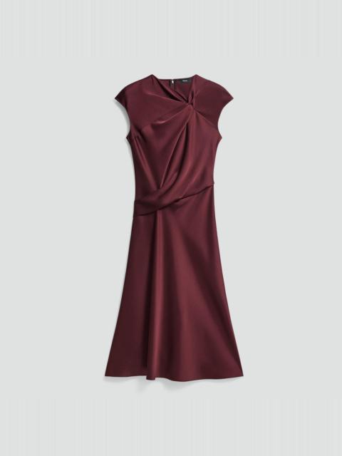 Twist Bodice Dress in Satin