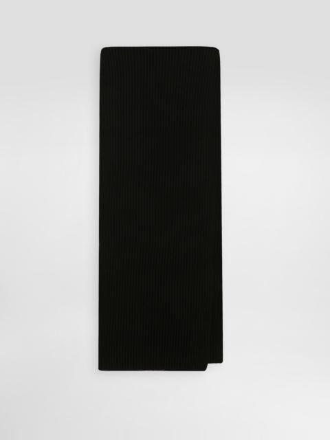 Wool and cashmere knitted scarf