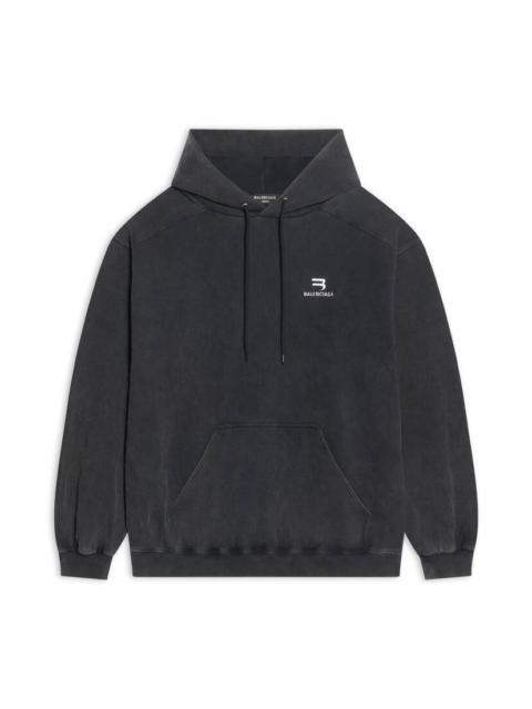 Men's Sporty B Medium Fit Hoodie in Black