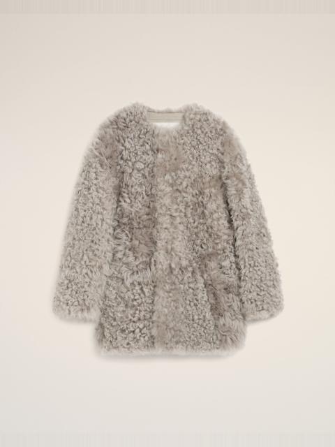 GREY SHEARLING SHORT COAT