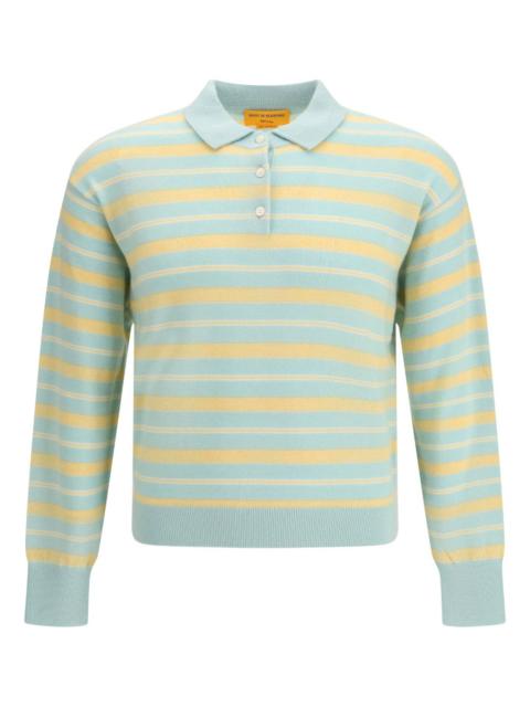 striped ribbed polo shirt