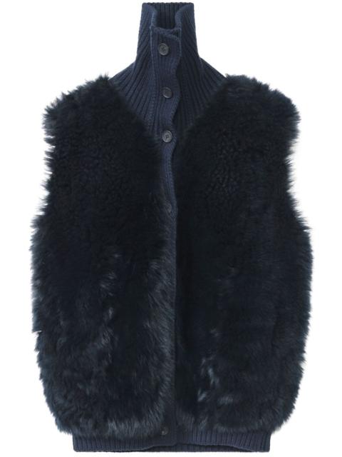 shearling-panelled vest