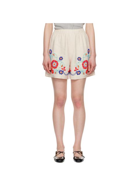 Off-White Beaded Garden Party Shorts