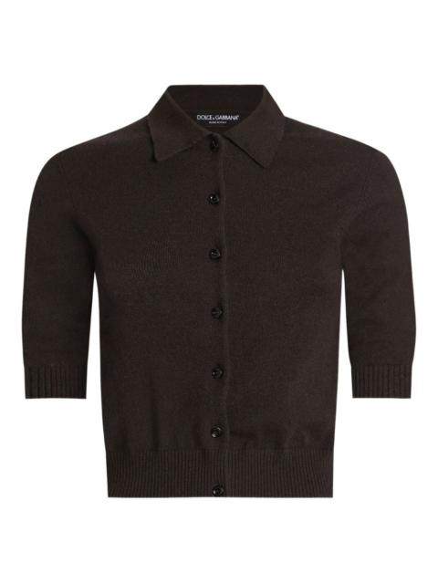 short-sleeve buttoned cardigan