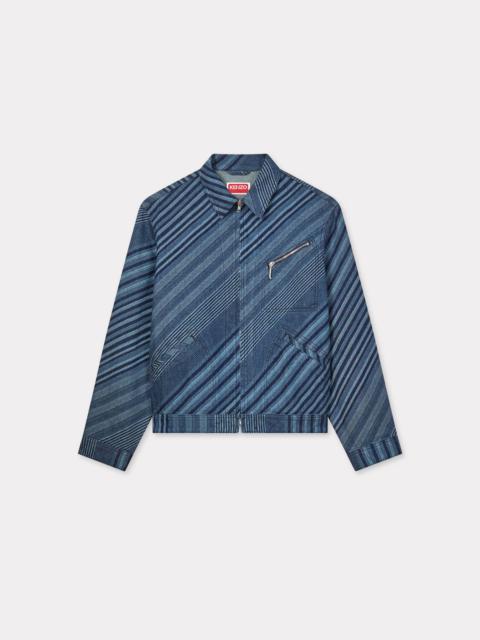 'KENZO Diagonal Stripe' zipped trucker jacket in Japanese denim