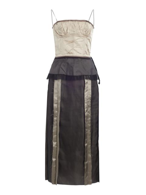 Silk Midi Dress green