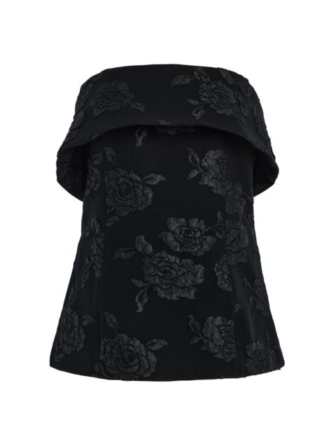 Strapless Jacquard Top black