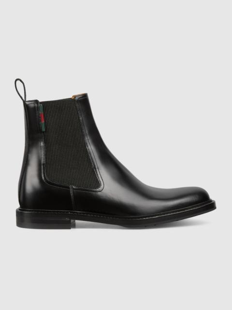 Men's ankle boot with leather Web