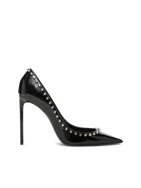 105mm Zoe patent leather studded pumps