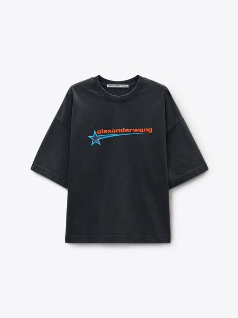 Unisex Washed Black Star Graphic Tee