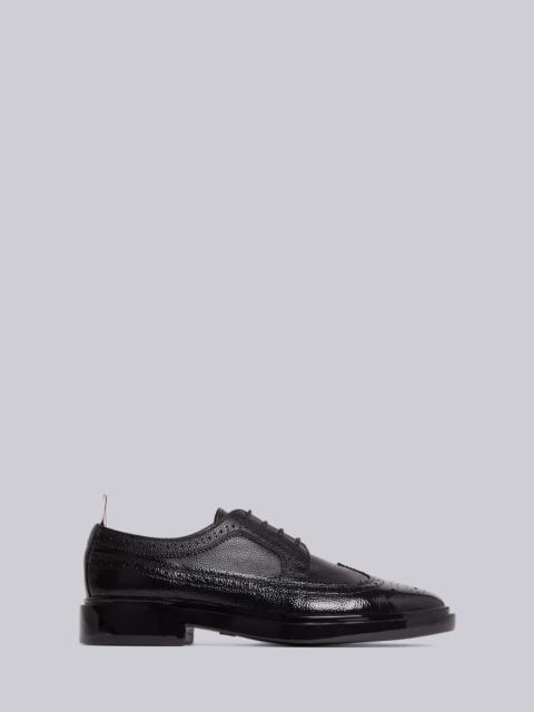 Black Pebbled Calfskin Dipped Longwing Brogue
