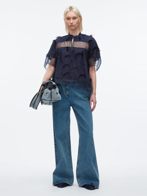 Embroidery Voile Top with Organza Combo