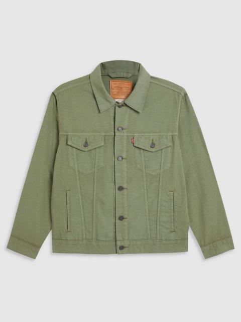 RELAXED FIT LINEN TRUCKER JACKET