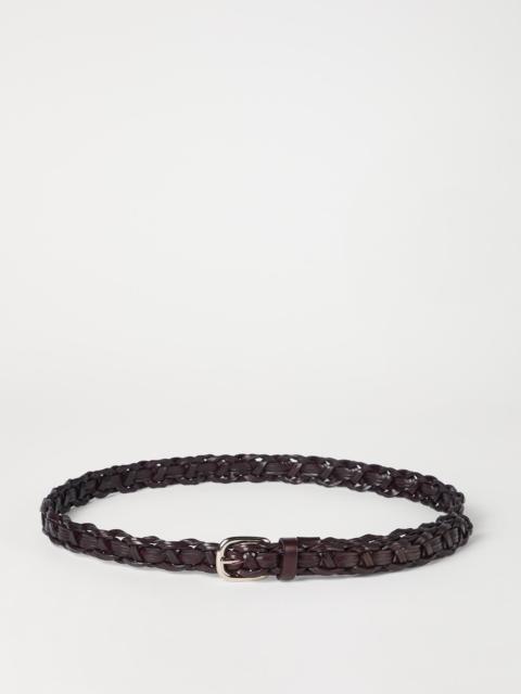 Leather braided belt