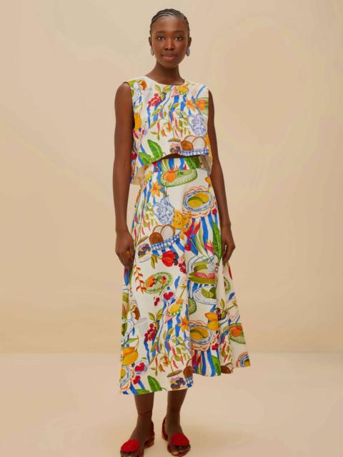 Off-White Fresh Table Lenzing™ Ecovero™ Euroflax™ Midi Skirt