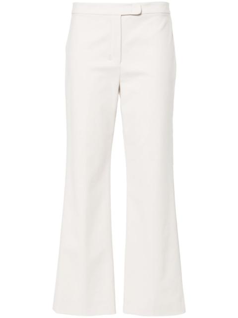 high-waisted flared trousers