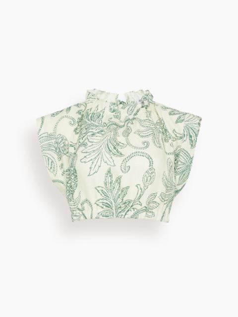 Muna Ruched Crop Top in Mokata Green