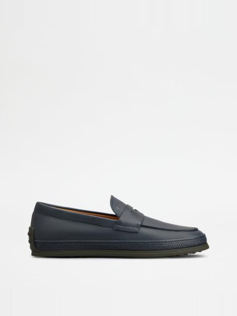 LOAFERS IN LEATHER - BLUE