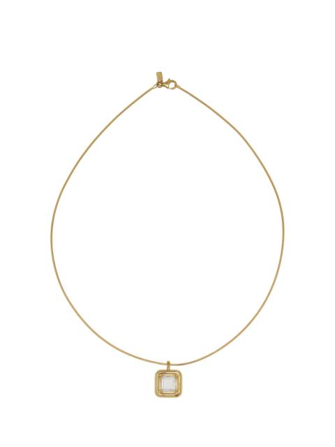 9K Yellow Gold Crystal Pendant Necklace gold