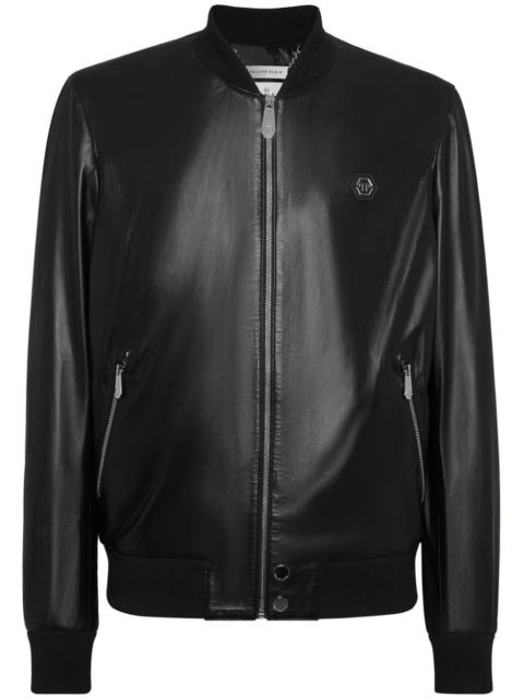 leather bomber jacket