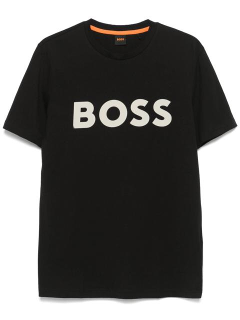 Boss Rubberised-logo Cotton T-shirt