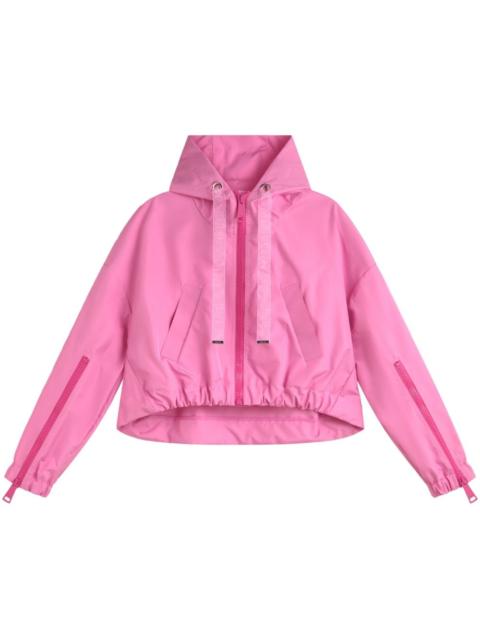 zip-up hooded jacket