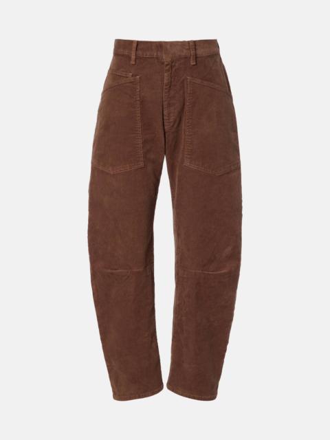 Shon corduroy barrel-leg pants