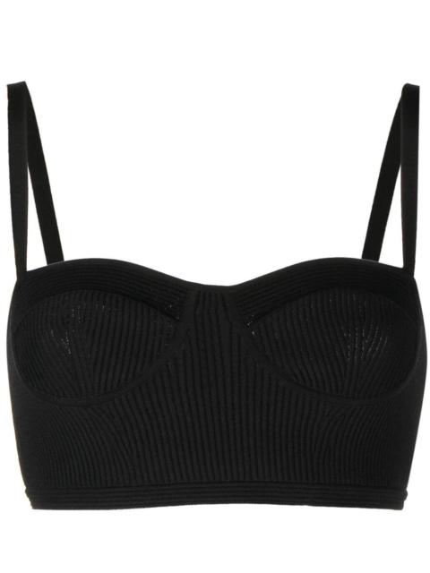 ribbed-knit bra top