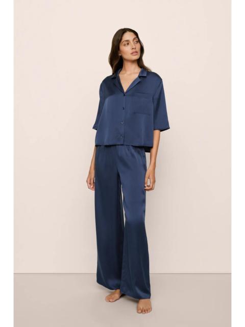 Inez Washable Silk Relaxed Wide Leg Pant PJ Set
