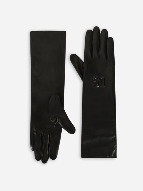 Long nappa leather gloves