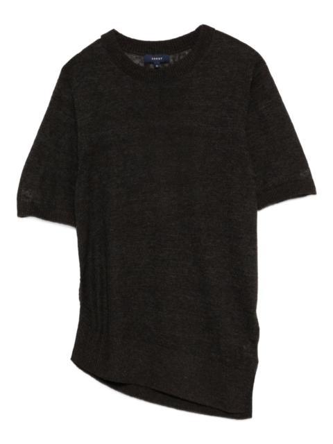 asymmetric-hemline short-sleeve t-shirt