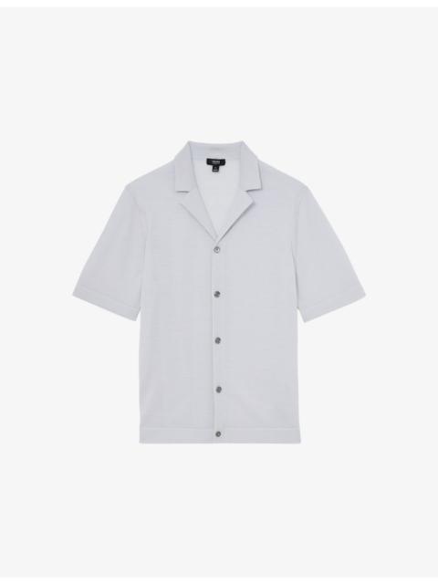 Grafton Cuban-Collar Short-Sleeve Wool Shirt