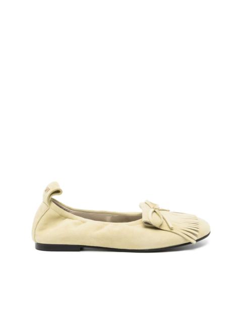 Bun suede flats