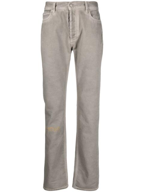 distressed straight-leg jeans