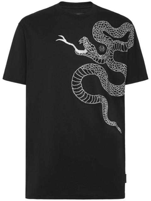 snake-embellished T-shirt