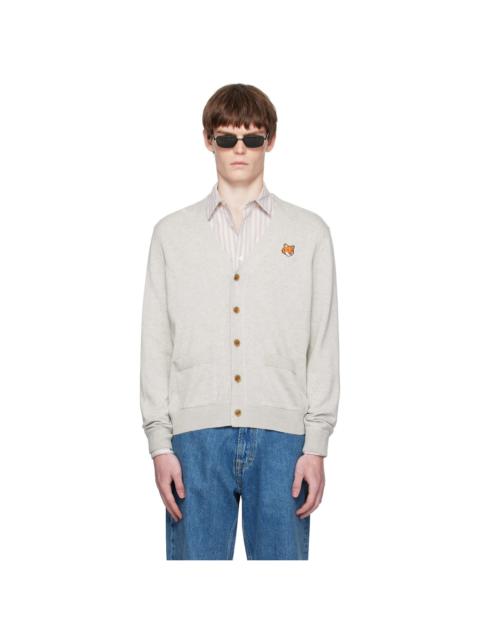 Gray Fox Head Patch Regular Cardigan