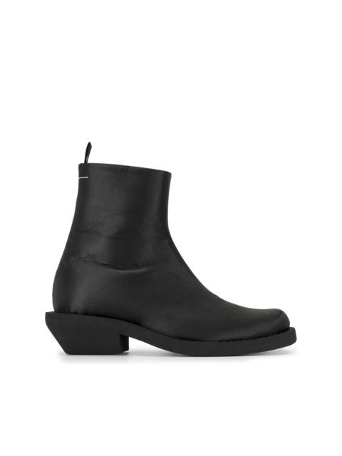 extended heel ankle boots