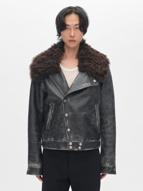 Binus Distressed Shearling Leather Jacket