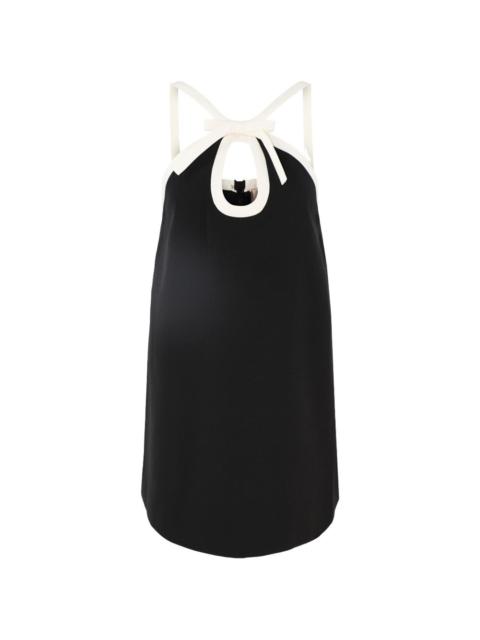Elenora bow-detail halterneck mini dress