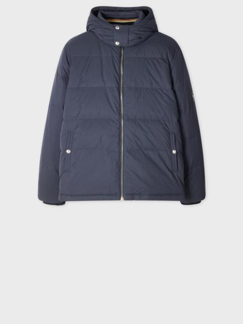 Navy Down Jacket with Detachable Hood