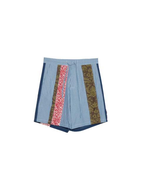 Edward Cuming Patch Slash Shorts Blue
