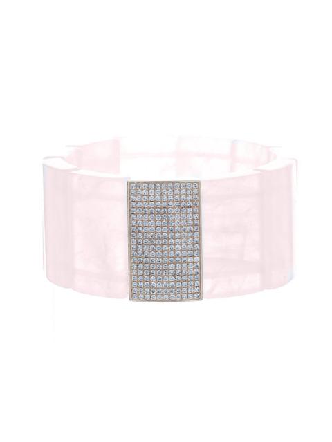 Large Rose Quartz Rectangle Bead Bracelet