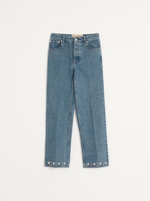 DENIM PANTS WITH CABOCHONS