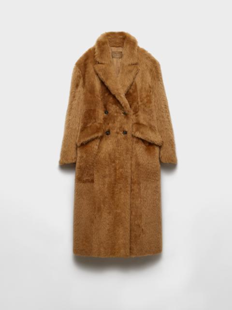 Shearling double-breasted coat