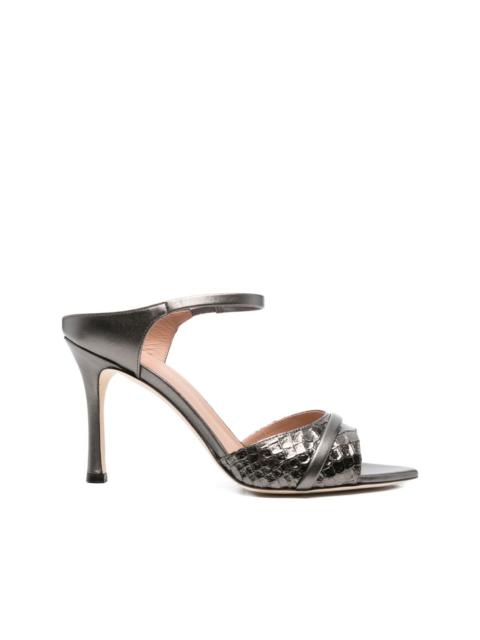 95mm Yuna ankle-strap woven sandals