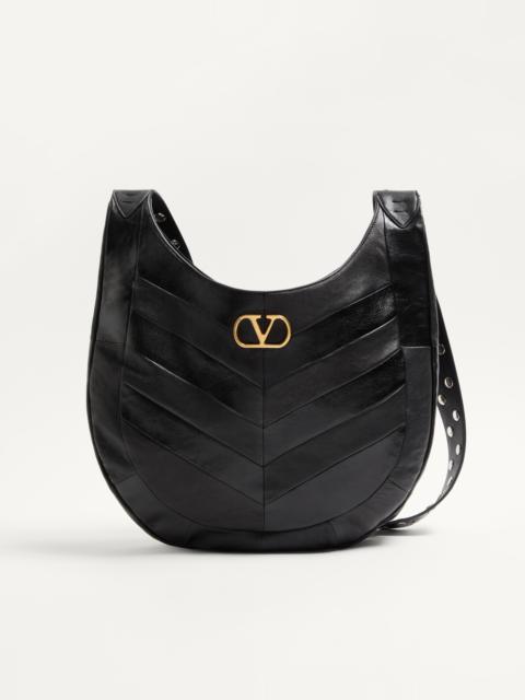 VALENTINO GARAVANI HOBOHO NAPPA LEATHER HOBO BAG WITH CHEVRON PATTERN