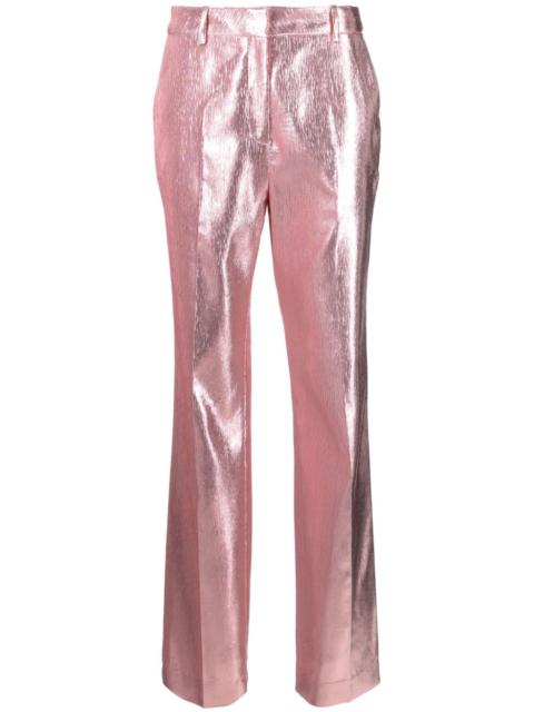 metallic-effect tailored trousers