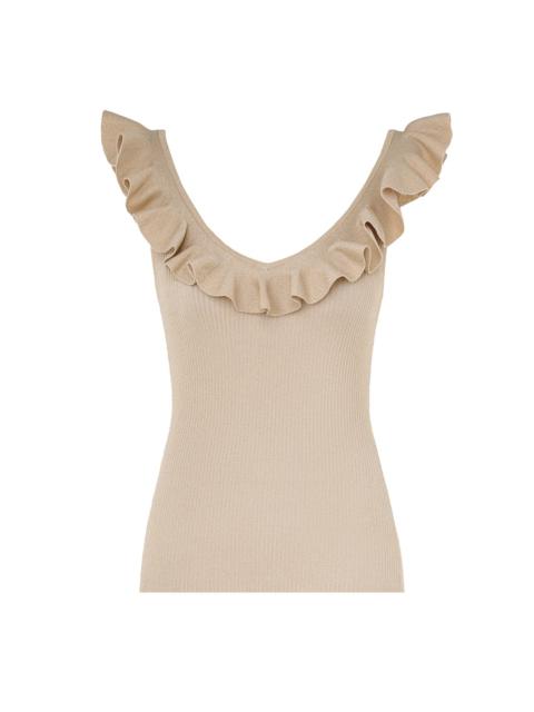 INDRA METALLIC FRILL TOP